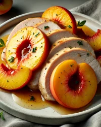 Rezept für Pfirsich auf Putenbrust